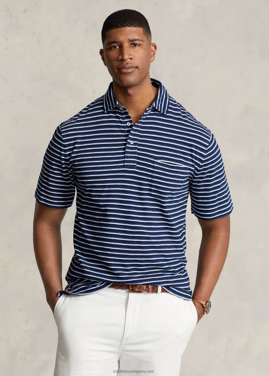 hombres Ralph Lauren playera tipo polo a rayas 0L6B81614 indigo oscuro multi 0L6B81614 Ralph Lauren Peru camisas de polo Descubre la perdurable Ralph Lauren lentes de sol