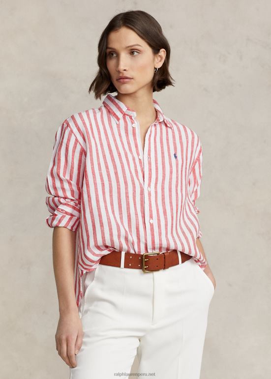 Camisa rayas rojas mujer deals