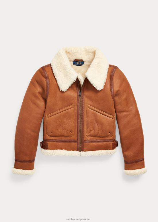 ninos Ralph Lauren chamarra de cuero con forro de borrego 0L6B87190 Ambar marron 0L6B87190 Ralph Lauren Peru camisas de polo Descubre la perdurable Ralph Lauren lentes de sol
